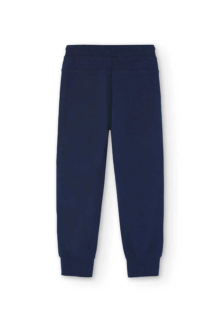Pantaloni in felpa da bambino in blu marino