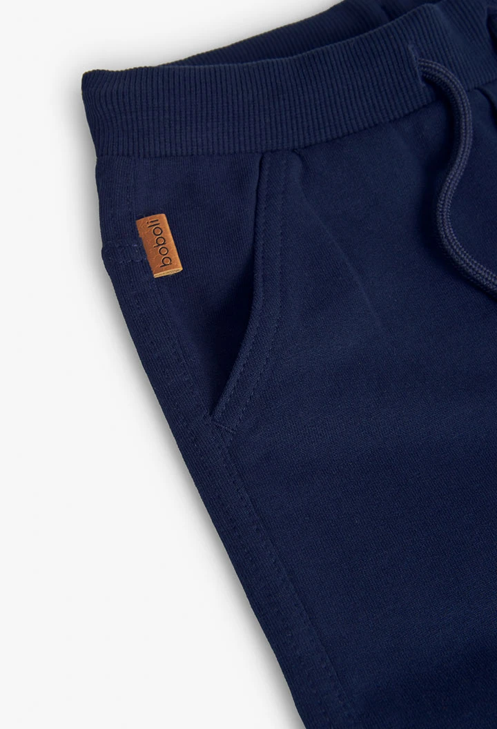 Pantalon en peluche pour garçon bleu marine
