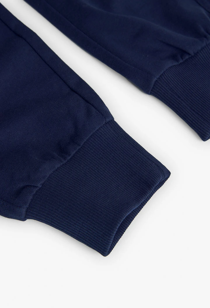 Pantalon en peluche pour garçon bleu marine