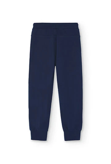Fleece trousers for boy in navy blue