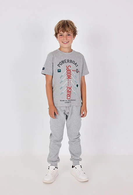 Pantalon en peluche pour garçon en gris vigoré