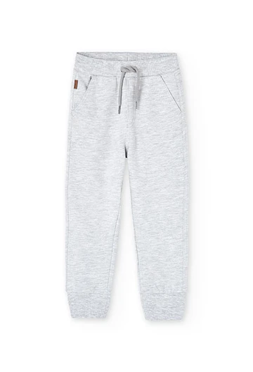 Fleece trousers for boy in grey