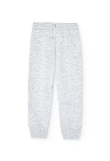 Pantaloni in felpa da bambino in vigoré grigio