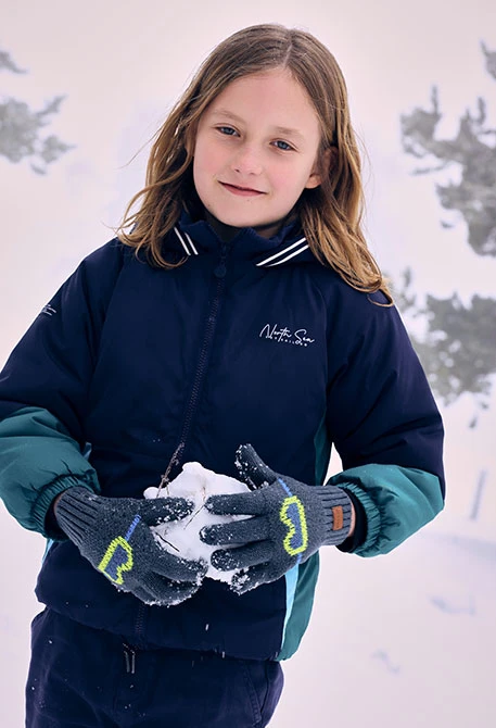 Handschuhe in Grau Schneebrille