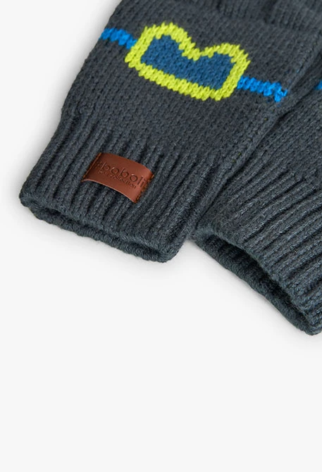 Gants gris lunettes de neige