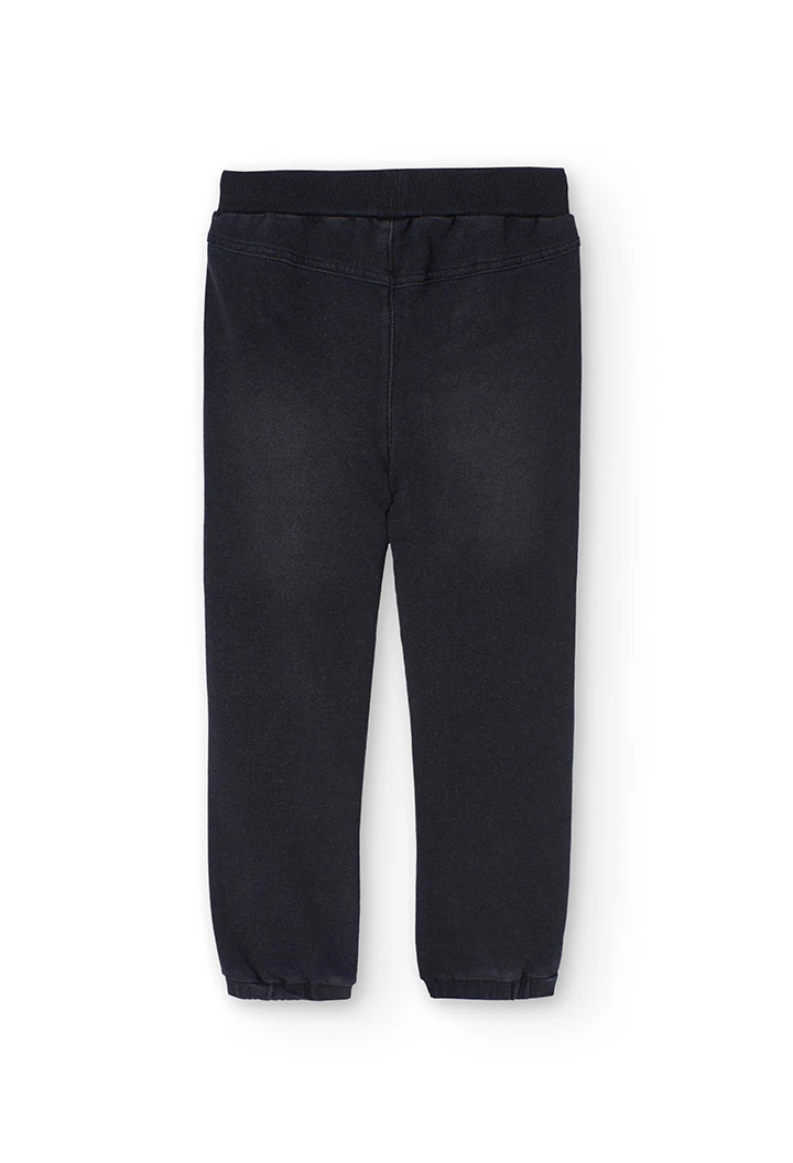 Fleece denim trousers for boy -BCI