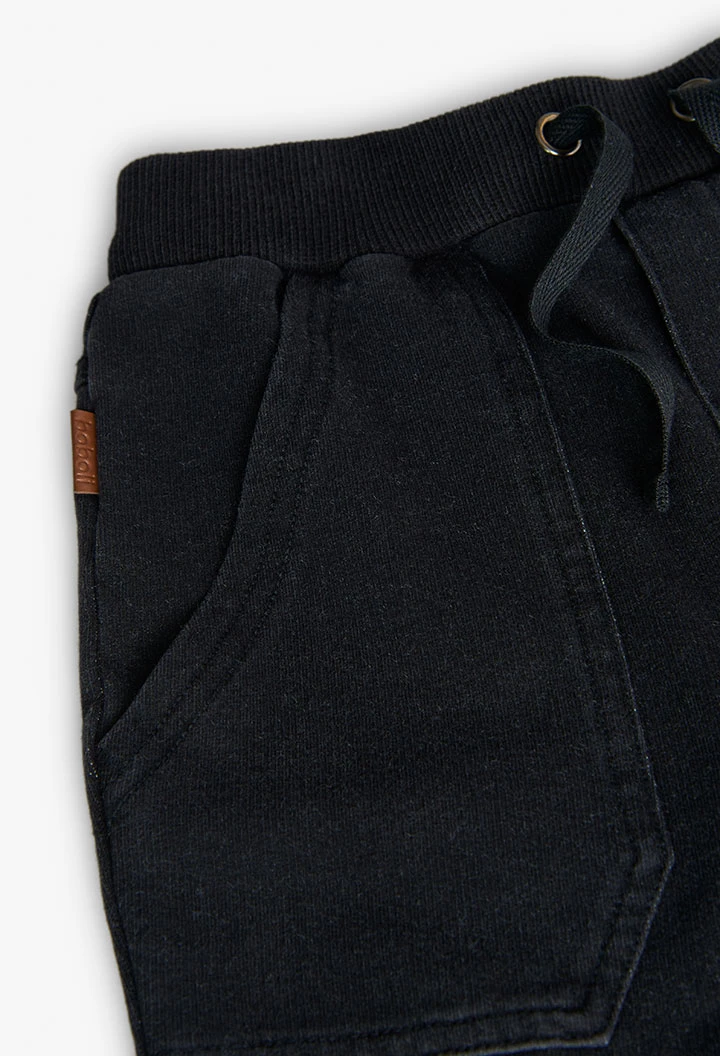 Pantalon en molleton denim noir pour garçon