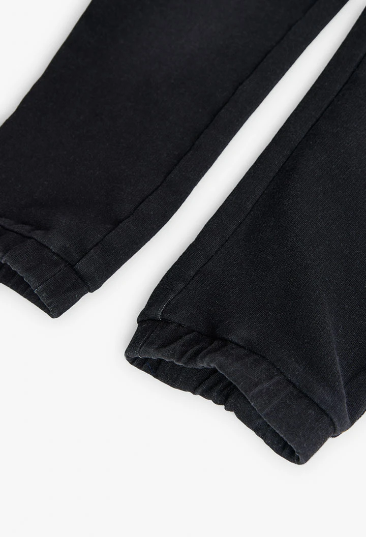 Pantaloni in felpa denim da bambino neri