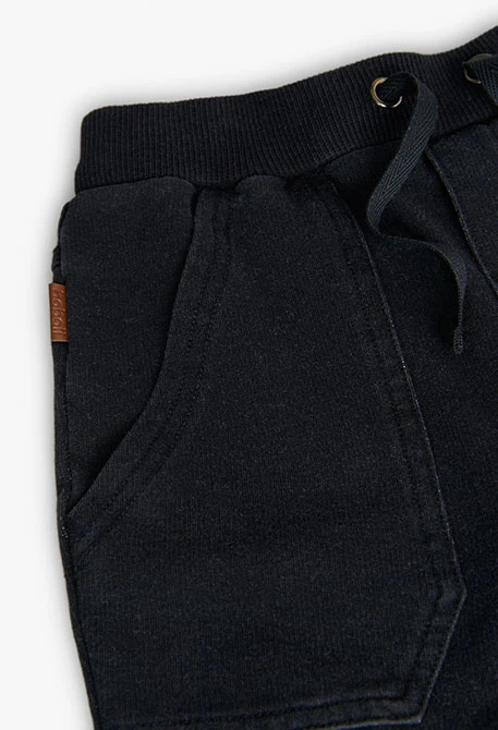 Pantaló de felpa denim per nen en negre