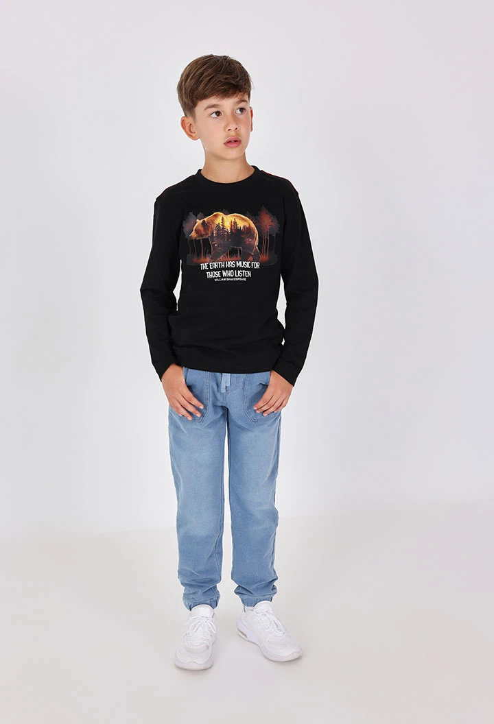 Pantalon polaire en denim pour garçon