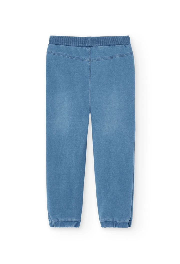 Pantalón felpa denim niño