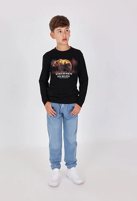 Boy's denim fleece trousers