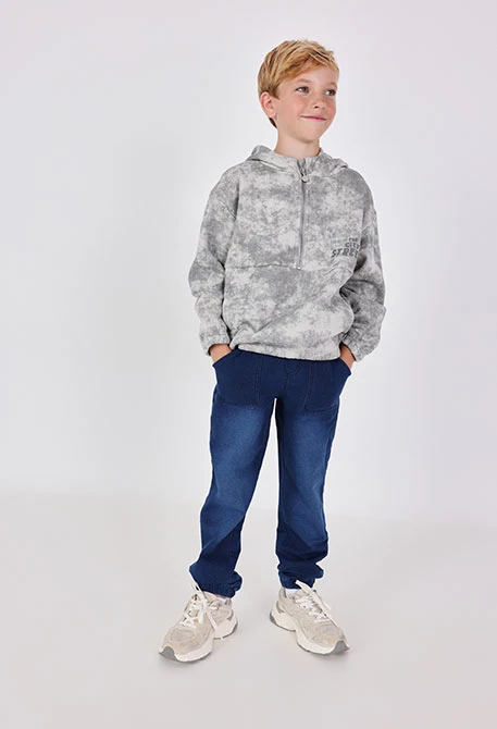 Fleece denim trousers for boy -BCI