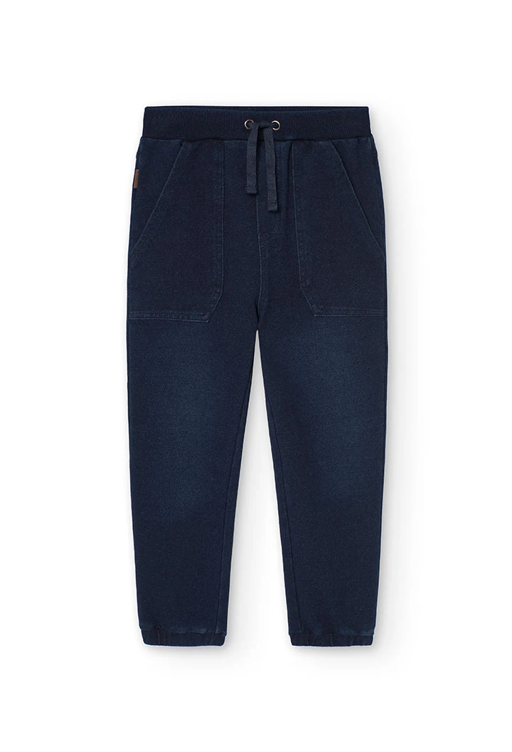 Marineblaue Denim-Fleece-Hose für Jungen