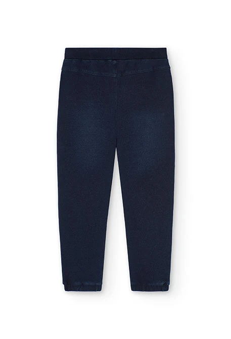Pantalon polaire en denim bleu marine pour garçon