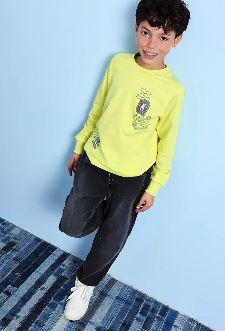 Denim-Fleece-Hose für Jungen