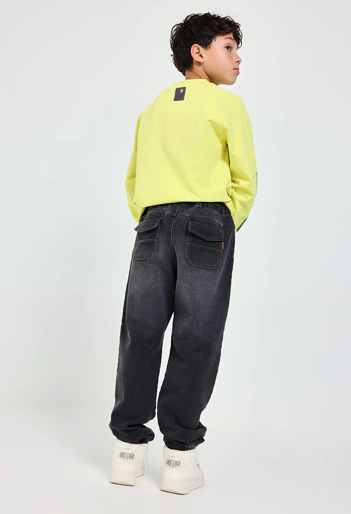 Pantaloni bambino in pile denim