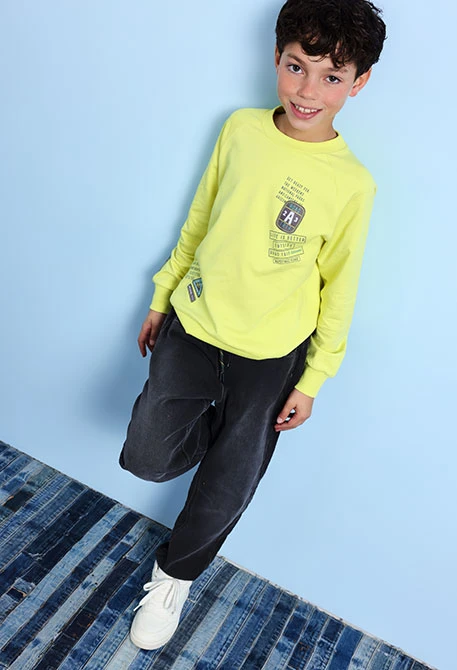 Boy's denim fleece trousers