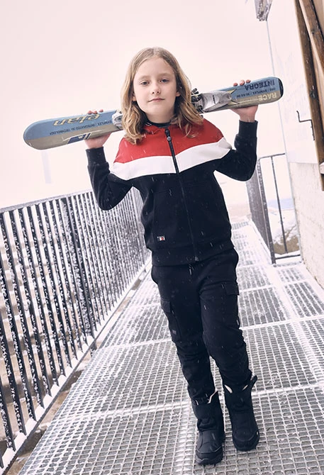 Pantaloni in felpa denim da bambino neri