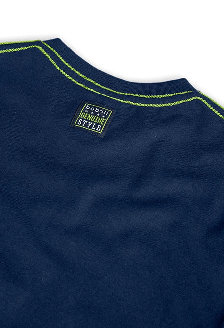 Camiseta de punto para niño en color azul marino