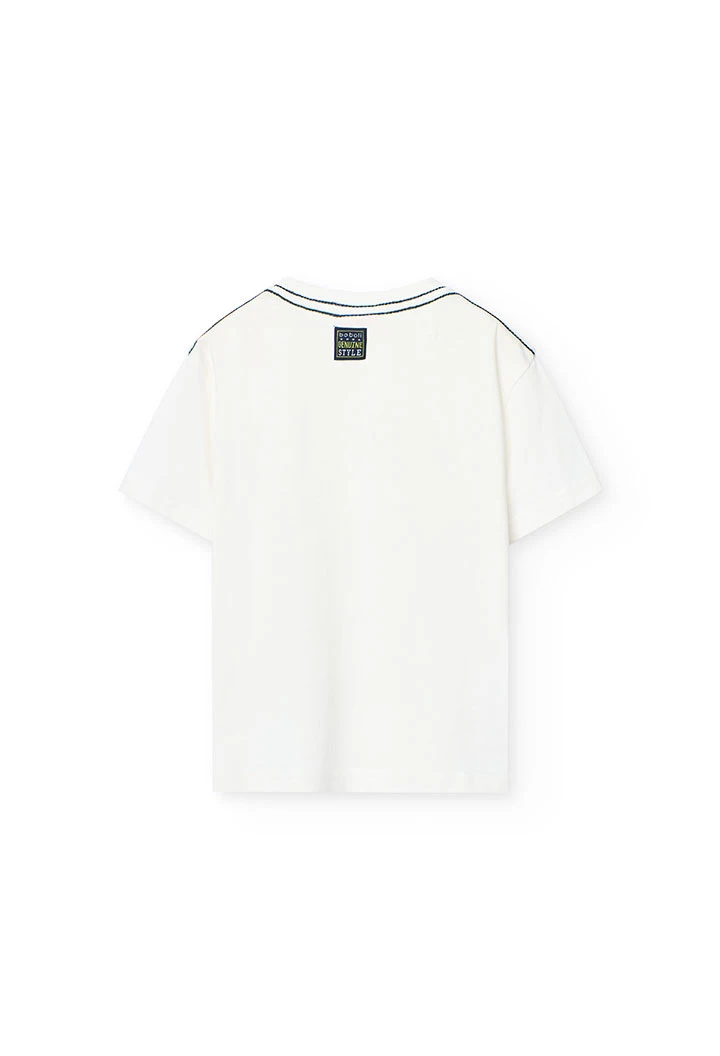 Maglietta base in maglia per bambino di colore bianco