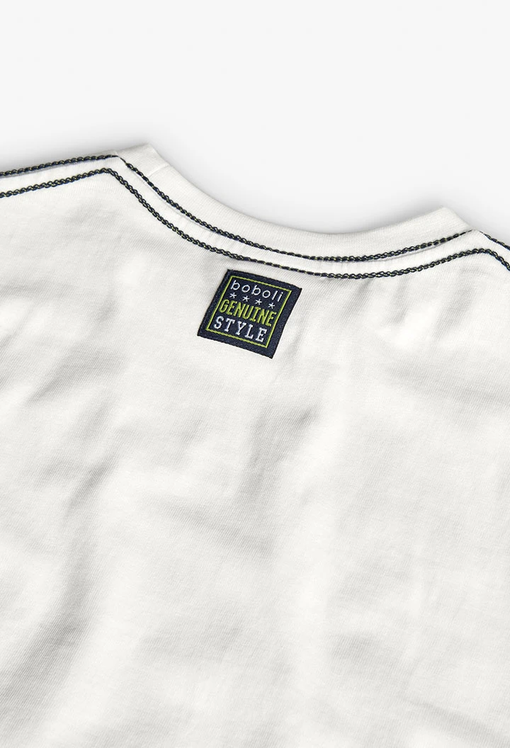 Maglietta base in maglia per bambino di colore bianco