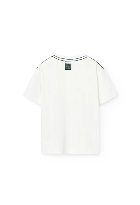 Boys\' basic knit T-shirt in white