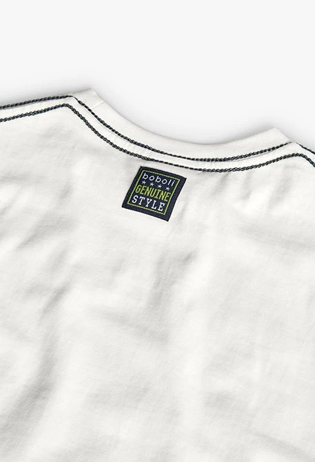 Boys\' basic knit T-shirt in white