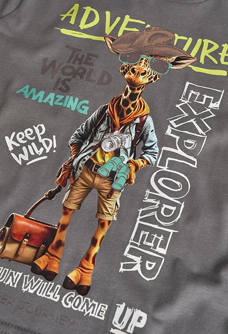 Camiseta básica de punto para niño en color gris