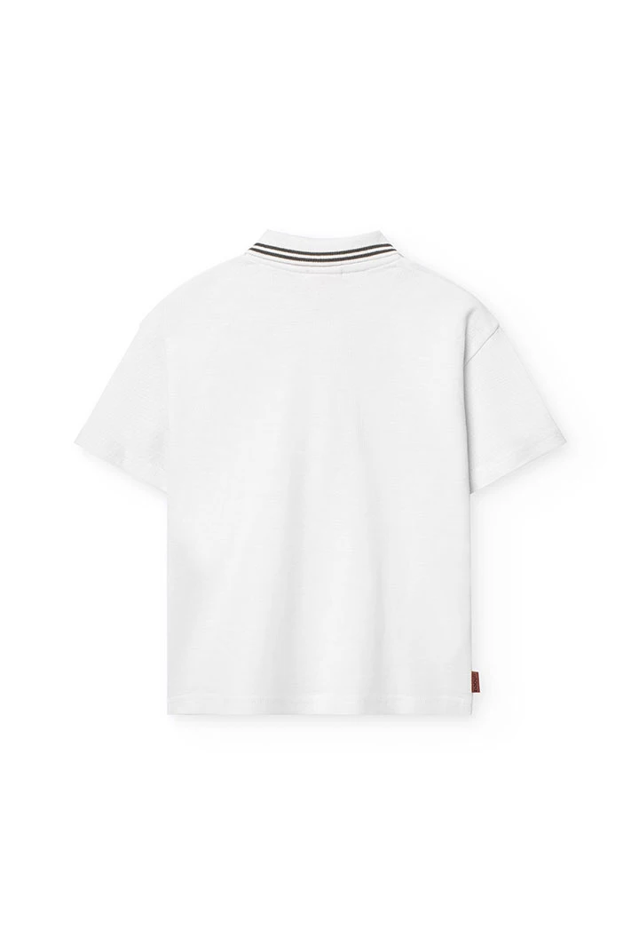 Polo in piqué da bambino colore bianco