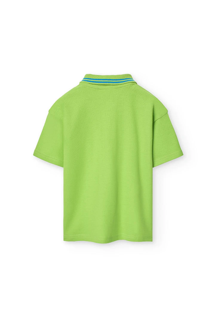 Polo in piqué per bambino di colore verde.