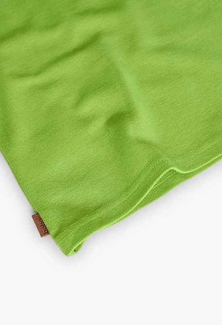 Boy\'s green piqué polo shirt