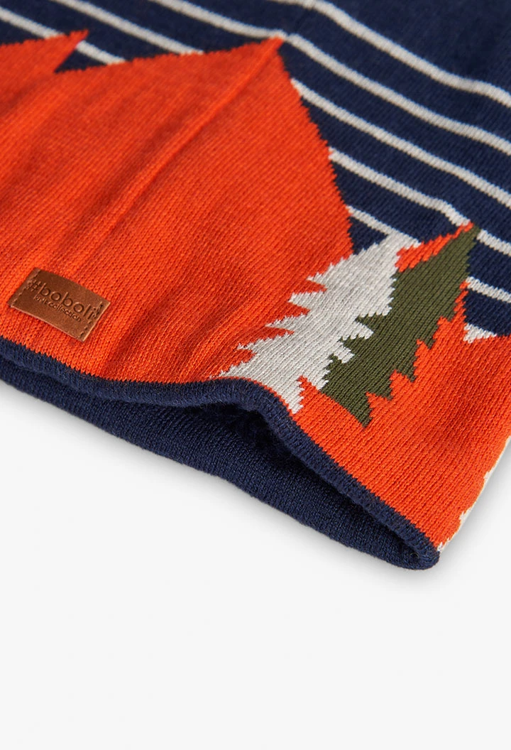 Cachecóis estampados azul-marinho