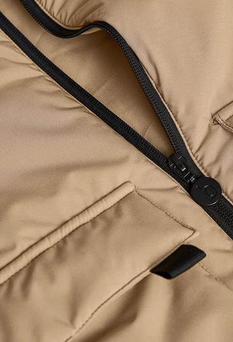 Beige technical fabric boy´s parka