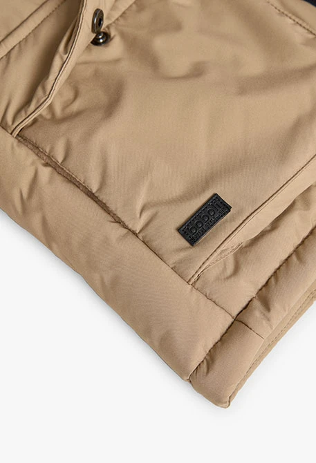 Parka nen de teixit tècnic beix