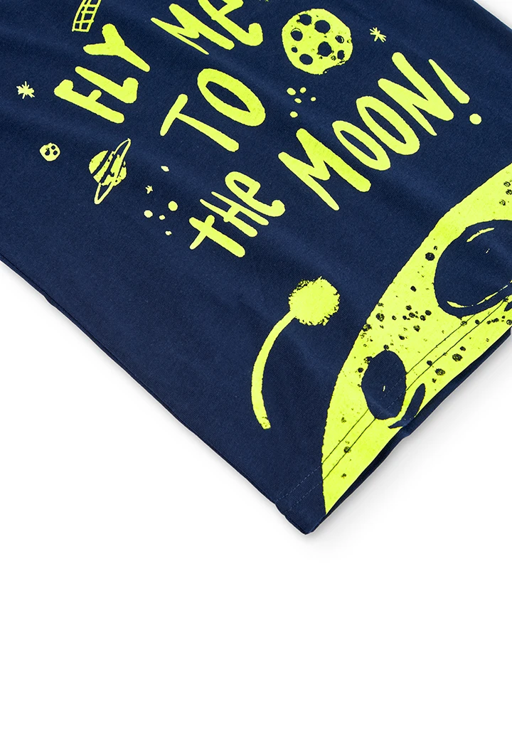 Camiseta punto manga corta "moon" de niño