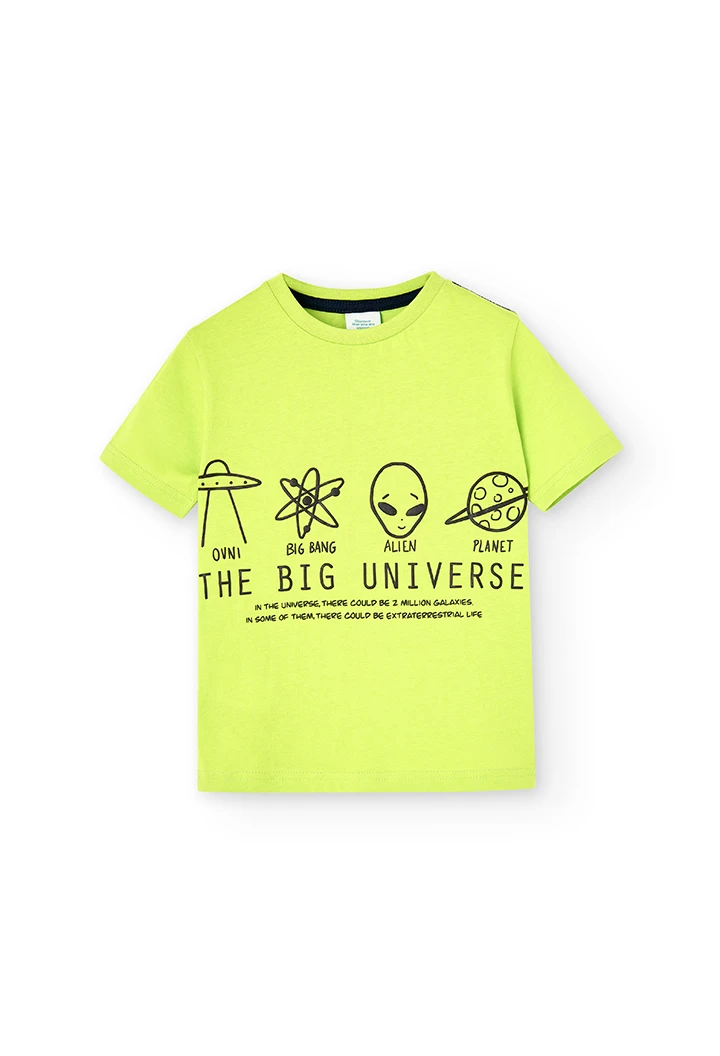 Camiseta punto manga corta "alien" de niño