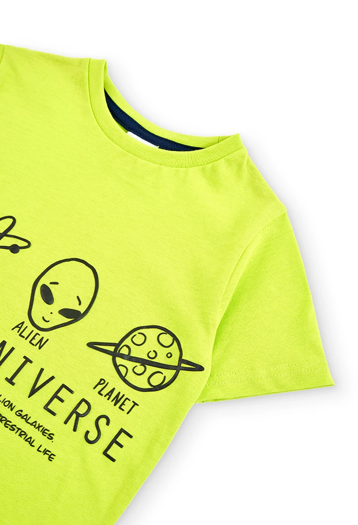 Camiseta punto manga corta "alien" de niño