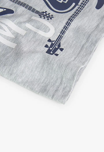 T-shirt basic en tricot pour fille, couleur gris vigoré