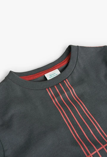 Strick-Shirt einfach, für Mädchen, in Farbe Grau
