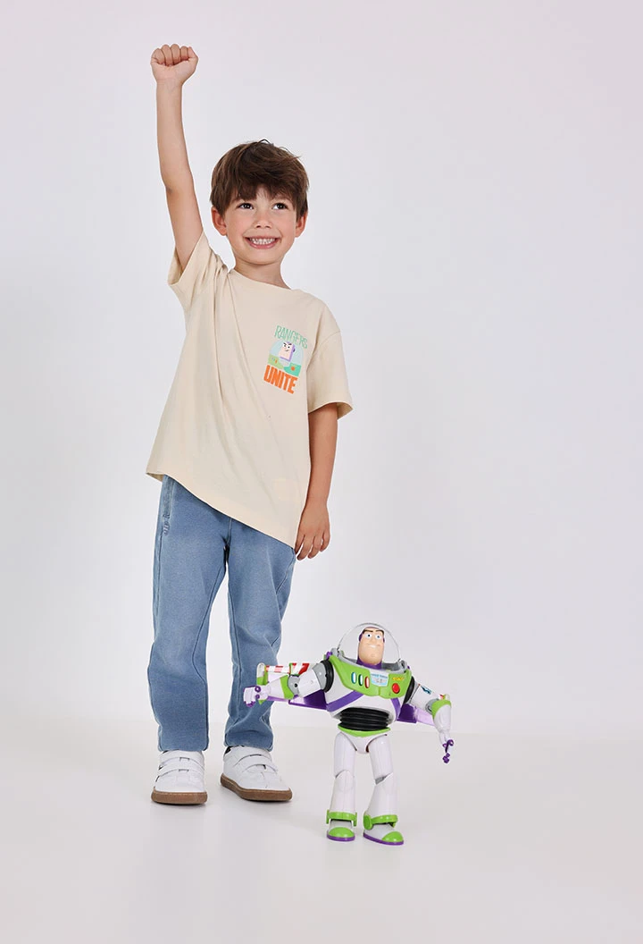 Camiseta unisex algodón beige