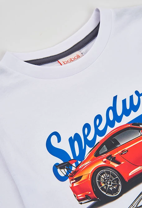 Camisola menino malha manga comprida algodão branco