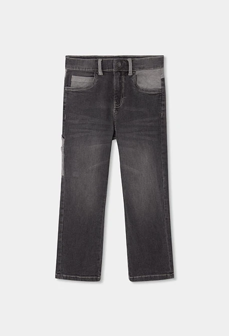 Pantalón niño denim gris