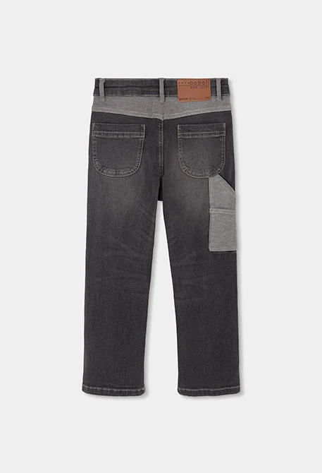 Pantalons nen mezclilla gris