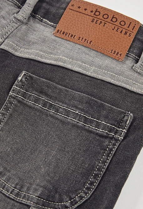 Pantaloni bambino denim grigio