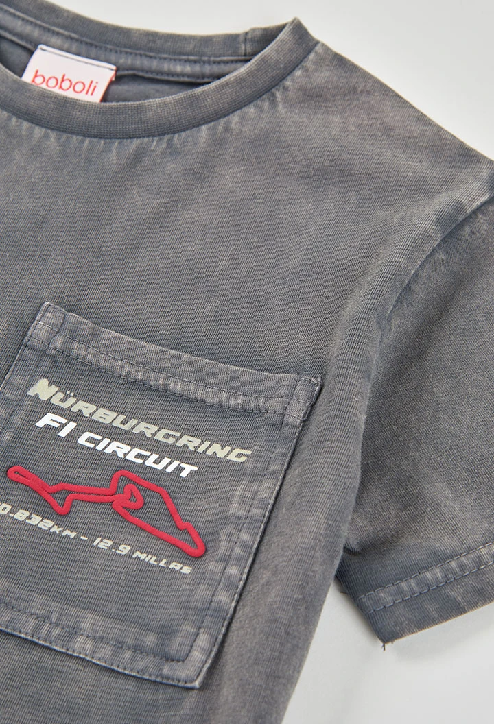 Maglietta bambino cotone grigio