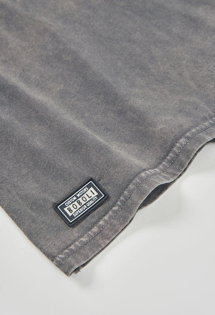 T-shirt garçon coton gris