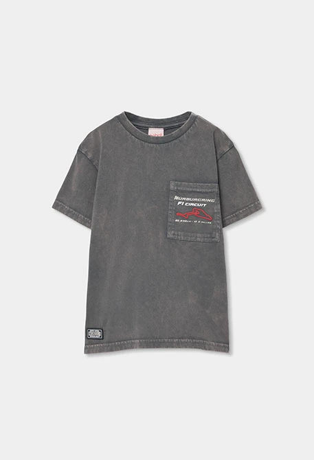 Camiseta niño algodón gris