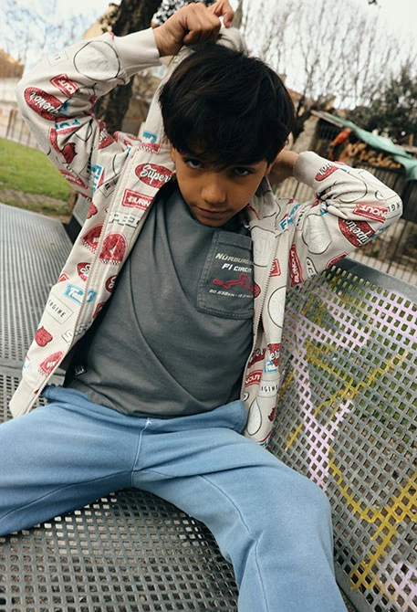 T-shirt garçon coton gris