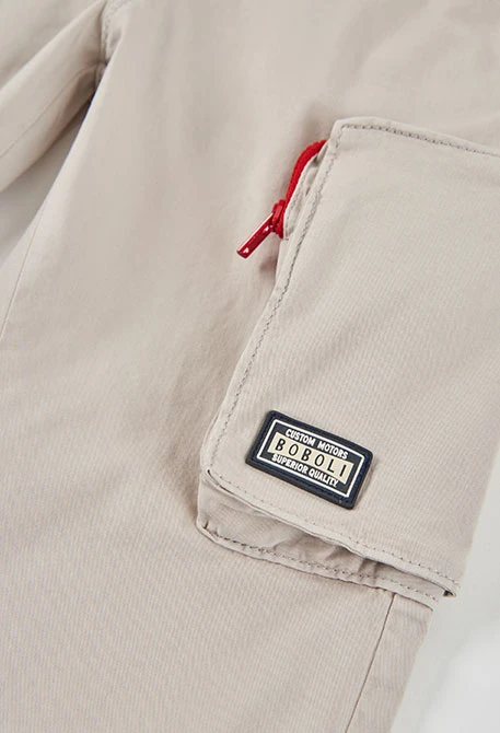 Pantalons nen cotó elàstic beix